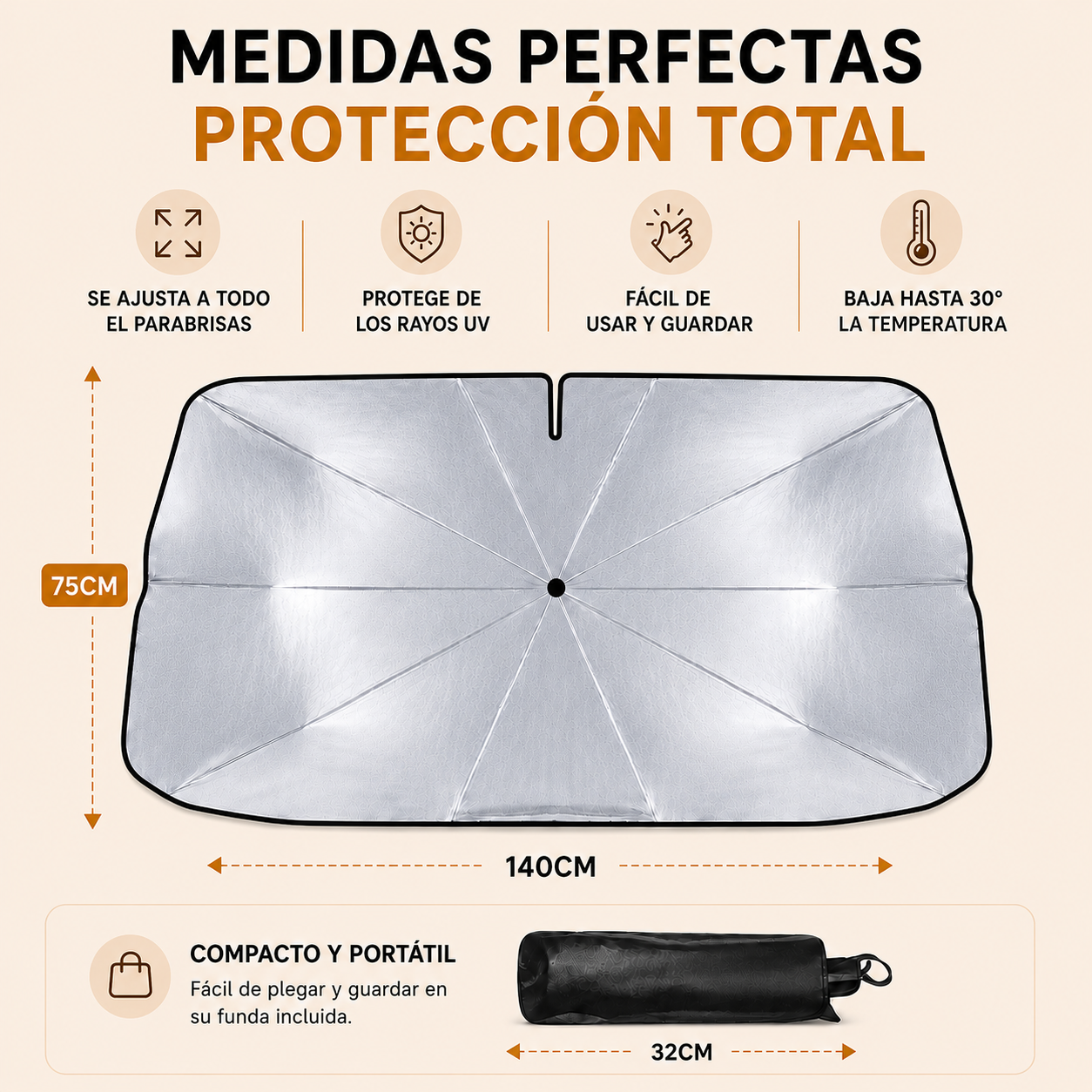 Parasol Plegable para Coche – Protección Solar UV