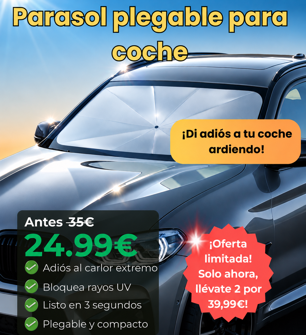 Parasol Plegable para Coche – Protección Solar UV