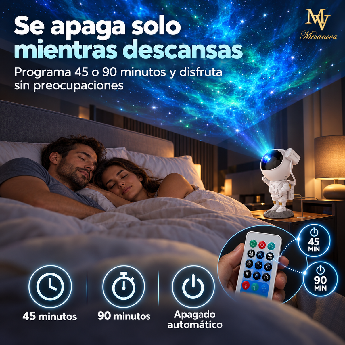 Proyector Galaxia Astronauta con Bluetooth | Luz, Estrellas y Música